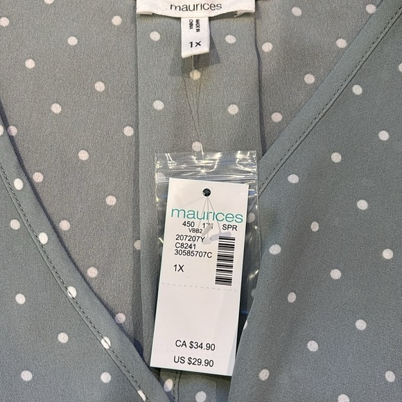 2/$25 MAURICES Plus Size Madison Polka Dot Tank Top Size 1X - Picture 5 of 6